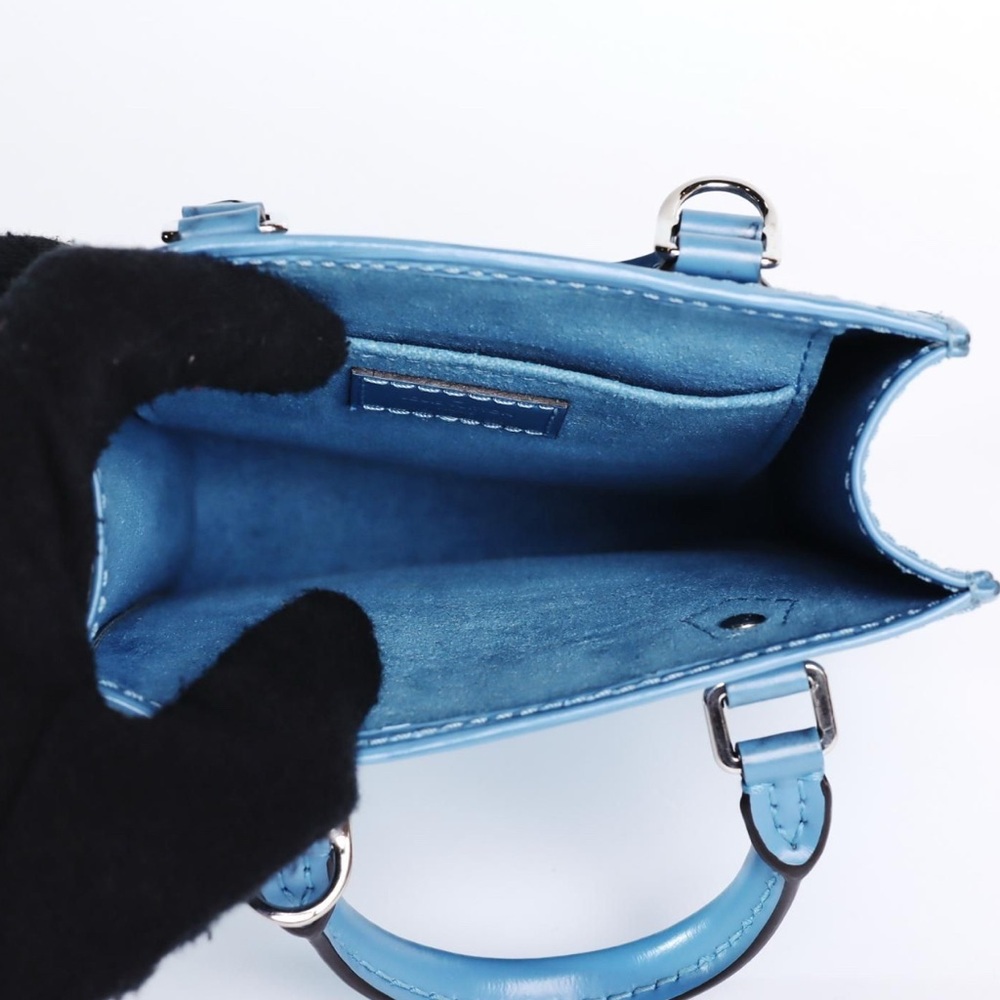 Louis Vuitton Petit Sac Plat Shoulder Bag Blue Epi Leather - Picture 5 of 6